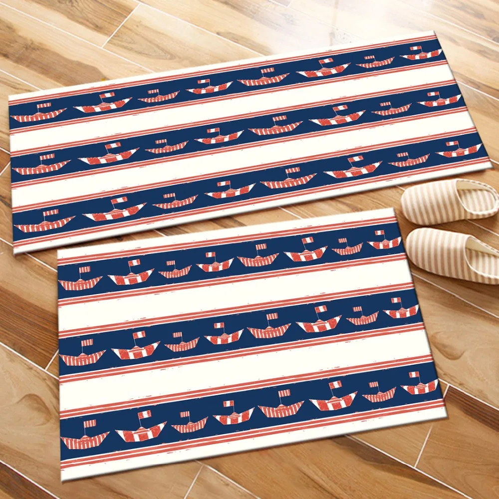 LB Stripe Boat Large Carpet And Area Rug For Kids Baby Home Living Room Crystal Velvet Cushion Bedroom Kitchen Floor Bath WC Mat | Дом и сад