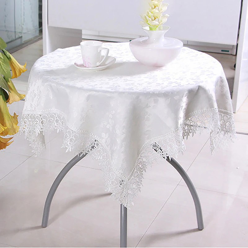 Европейские скатерти с вышивкой кружевные из полиэстера квадратные для