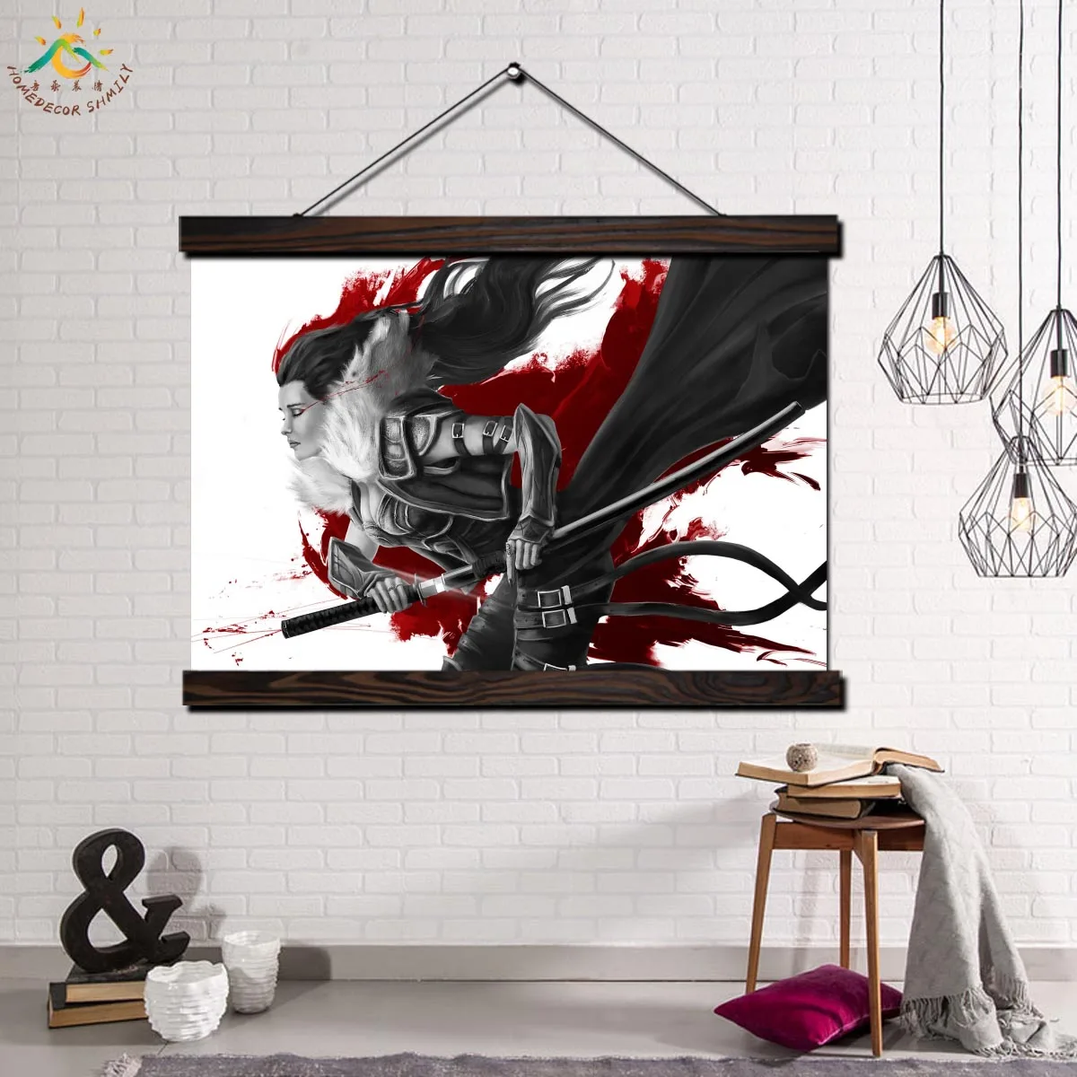 

Girl Samurai Blood Sword Wall Art Canvas Prints Painting Scroll Painting Poster Decorative Picture Art Print Wall Poster