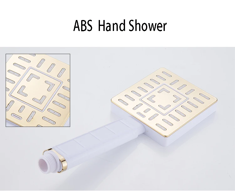

Senducs White Gold Bathroom Shower Set European Style Brass Bathroom Shower Faucet Hot Sale White Bath Shower Set