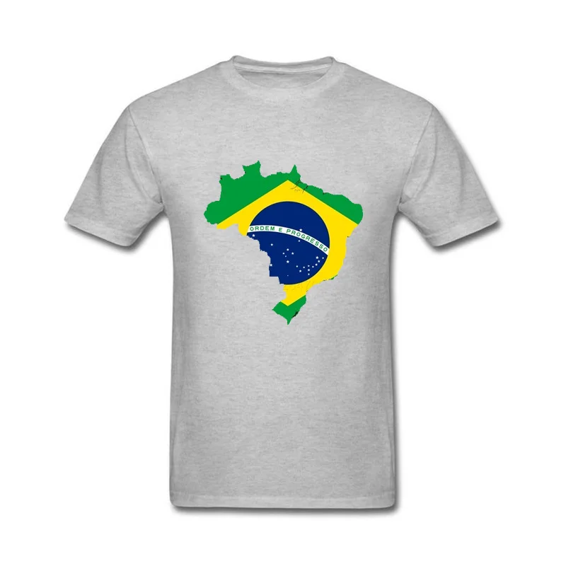 2017 Tops Unisex Map Brazil Cotton Funny t shirt men | Мужская одежда