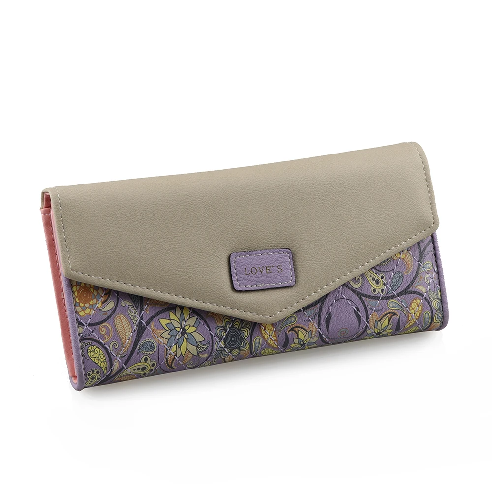 

New Fashion Vintage Wallet Women Luxury Brand Famous Designer Flowers Embroidery Hasp Card Holder Long Women Wallets and Purses