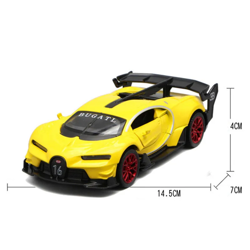 Трехцветный гоночный автомобиль Bugatti Veyron VISION GT имитация сплава автомобиля Модель