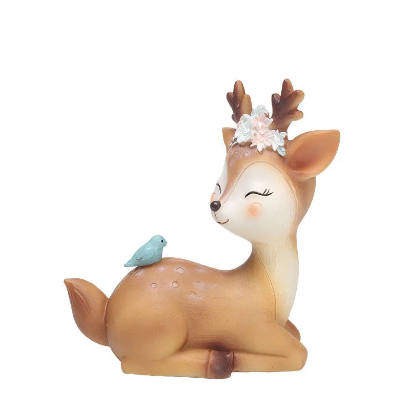 Мини-Sika фигурки оленей из смолы, сказочные миниатюры, садовый декор, бонсай, Террариум, статуэтки, украшения для торта - Цвет: -