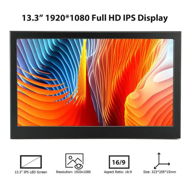 13 3 дюймовый 10-точечный сенсорный портативный монитор HDR IPS игровой экран дисплей