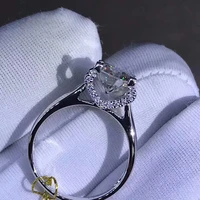 925 sterling silver 1ct 2ct 3ct round brilliant cut ring diamond luxurious moissanite ring engagement jewelry anniversary