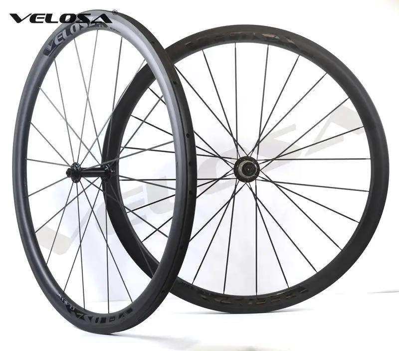 Velosa Race 30 черная серия дорожного велосипеда Углеродные колеса 700C дорожный