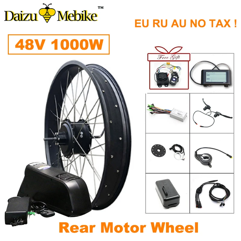 2" 4,0/26"* 4,0 полный двигатель колеса 48 в 1000 Вт Ebike комплект Электрический велосипед SAMSUNG 48 В 12A/LG 48 В 16A литиевая батарея MTB E велосипед