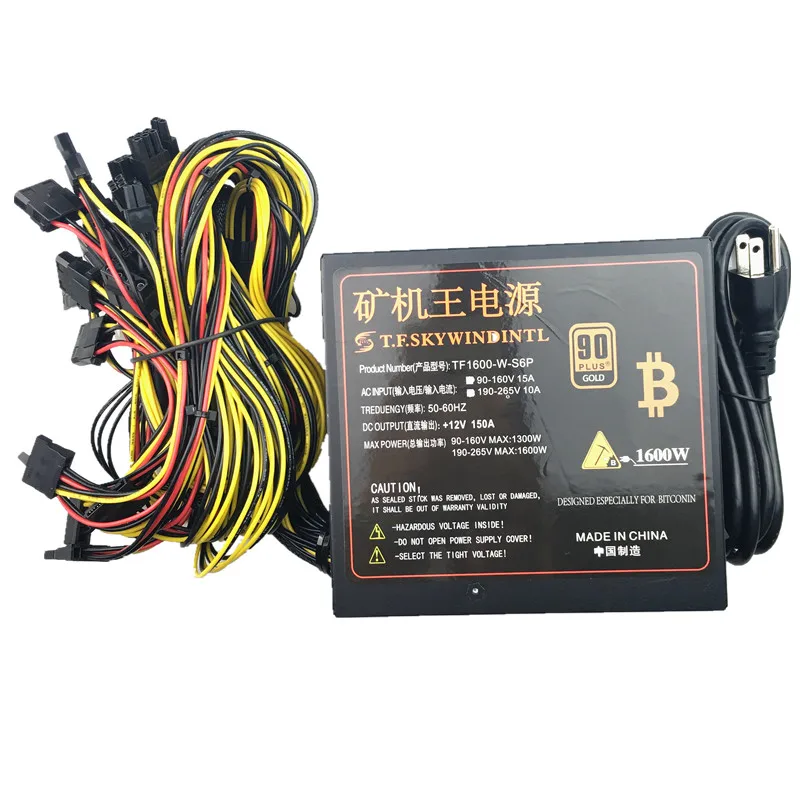 Бесплатная доставка блок питания 1600 Вт для майнинга биткоинов asic pico psu100v 110 В 220
