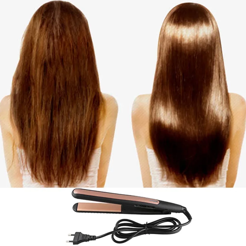Pro Tourmaline Ceramic Hair Straightener Flat Iron Styling Tool 100-240V With Electric Thermostat Straight Perm Hairdresser | Красота и