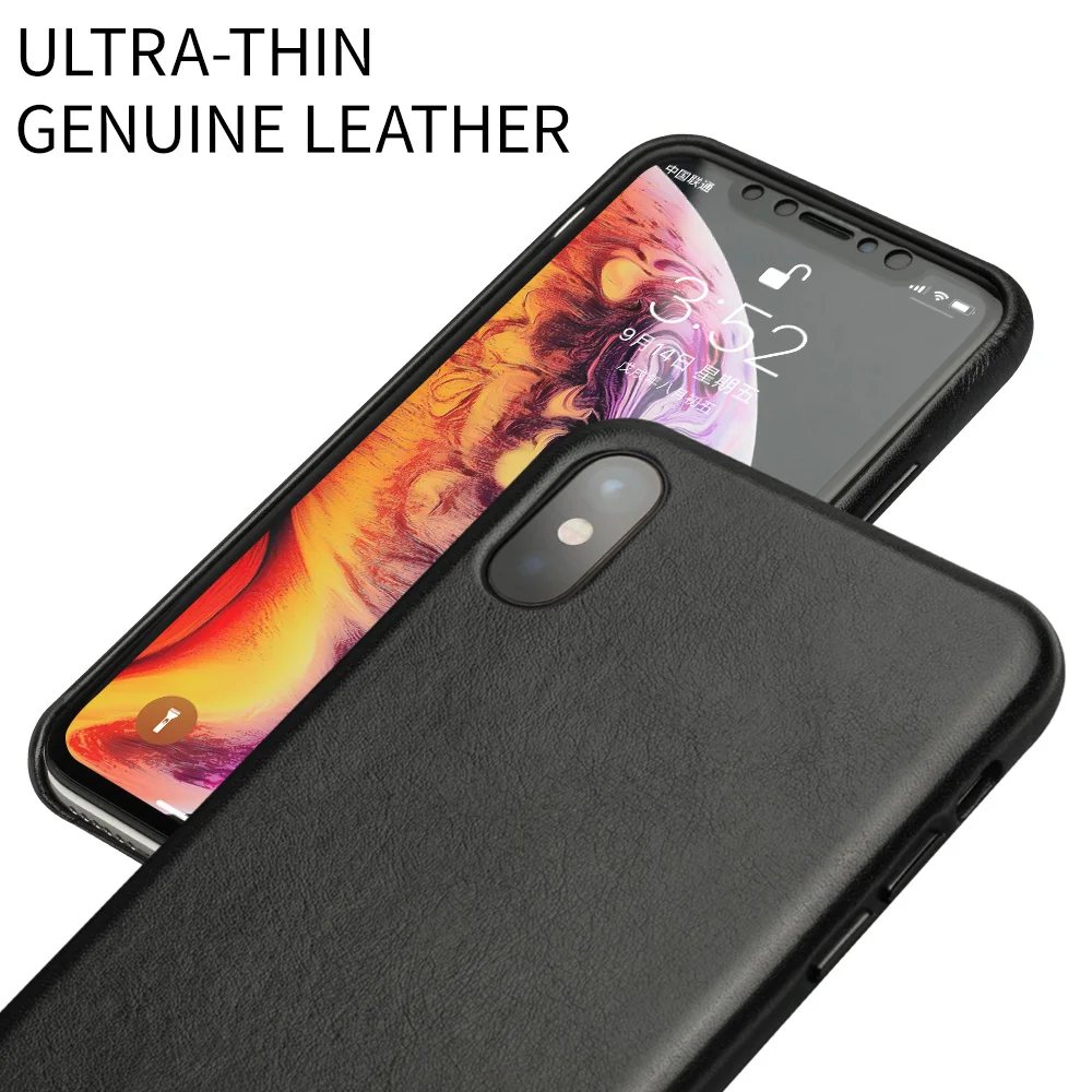 Чехол QIALINO из натуральной кожи для Apple iPhone X/XS/XR роскошный Ультратонкий чехол