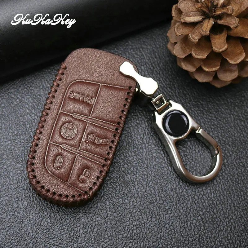 KUKAKEY кожаный чехол для автомобильного ключа Jeep Grand Cherokee Компас Wrangler Renegade жесткая