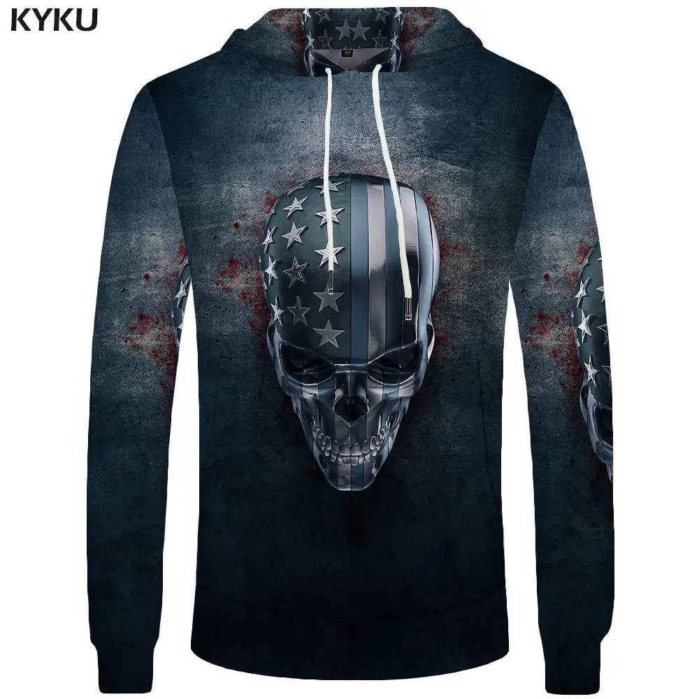 3d hoodies 18 KYKU Череп Толстовка мужские черные военные куртки с капюшоном аниме одежда панк Рок Металл 3d принт Толстовка Повседневная Мужская Уличная одежда - Цвет: 3d hoodies 18