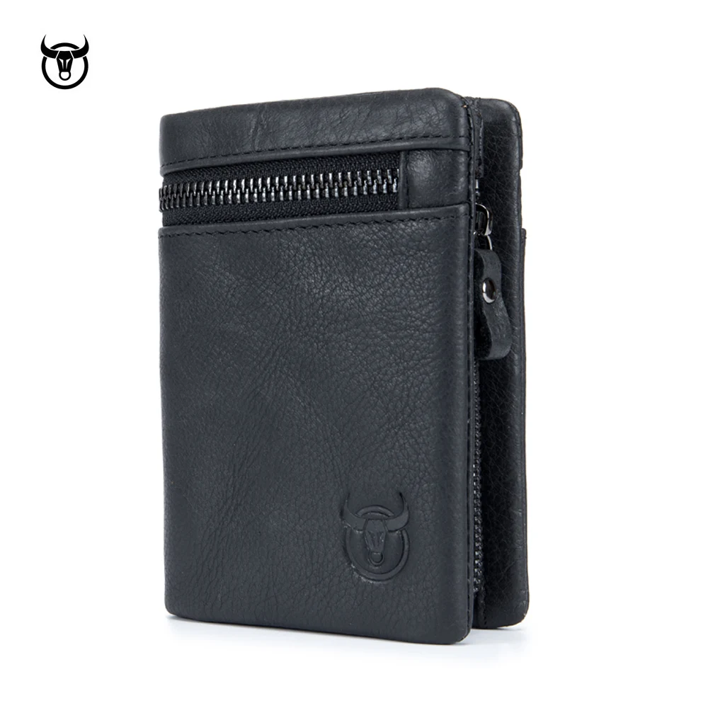 Genuine Cowhide Leather Men Wallets New Brand Vintage leather man Purse with Coin Bag Short Male Multi card holder