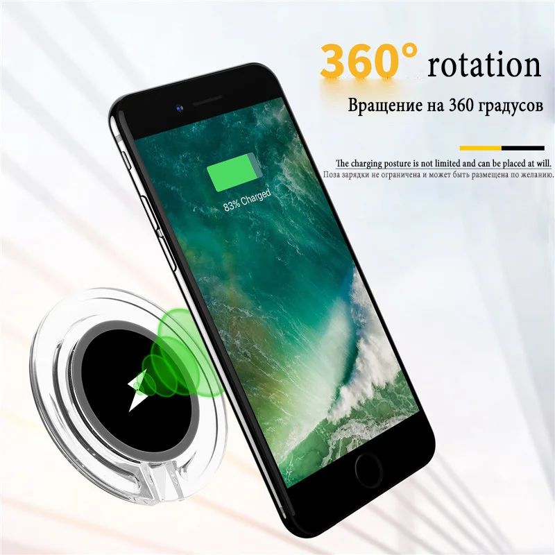 3-го поколения кристалл СИД QI Беспроводное зарядное устройство Pad Dock беспроводной