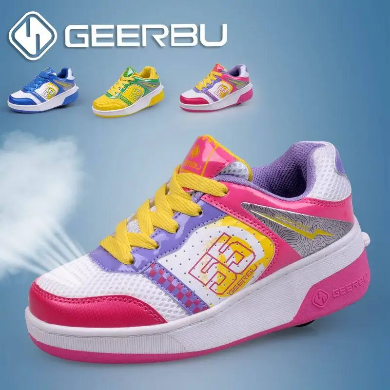 New Wheels Shoes Fashion Children Net Fabric Breathable Girls Roller Boys Automatic Skates Kids Sneakers | Детская одежда и обувь