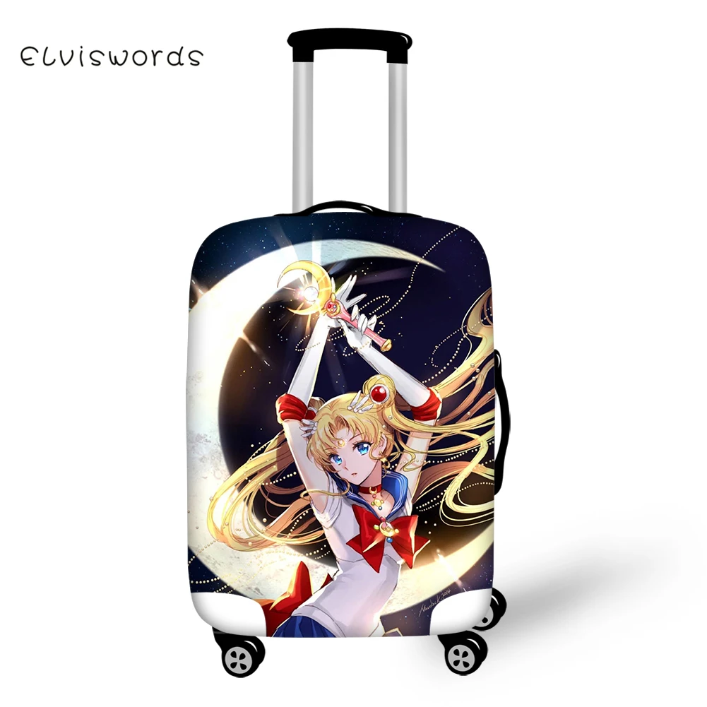 Чехол для багажа ELVISWORDS Sailor Moon с милым мультяшным принтом девочек и мальчиков