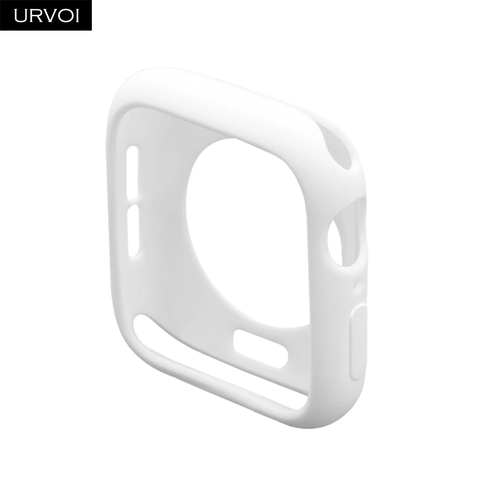 White URVOI бампер для apple watch series 5 4 3 2 чехол для iwatch ТПУ карамельного цвета чехол тонкий защитный ультратонкий ремешок 40 мм 44 мм - Цвет: White