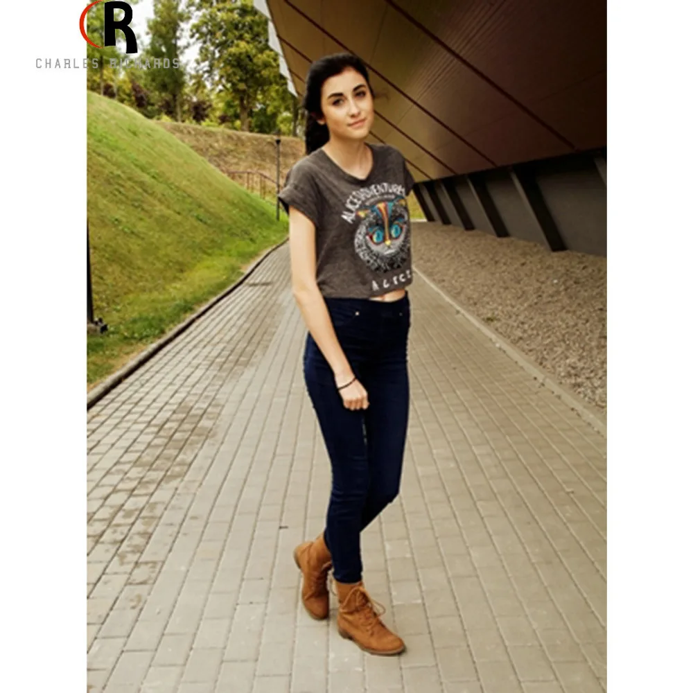 Новейший новый женский свободный серый кроп-топ с рисунком Совы приключениями