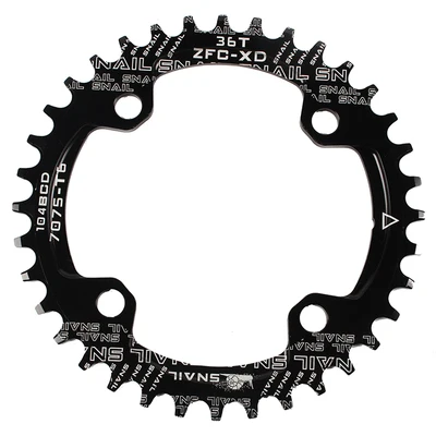black 104bcd 36T Улитка MTB велосипед Интегрированный полый Звездочка колеса ЧПУ Сверхлегкий GXP Кривошип 104bcd прямой загруженный диск положительные отрицательные зубы - Цвет: black 104bcd 36T