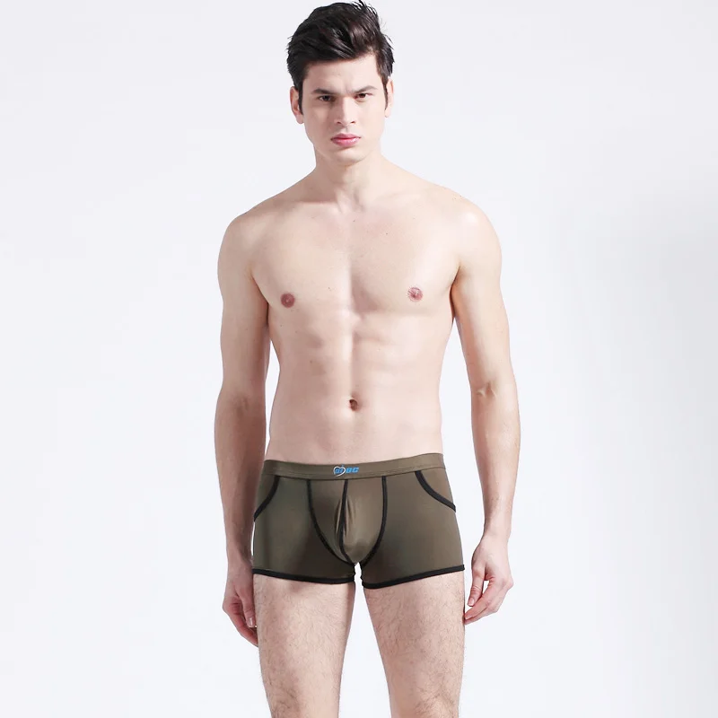 Тонкие мужские лед шелковое белье молодежи сексуальный прилив мужской boyshort U