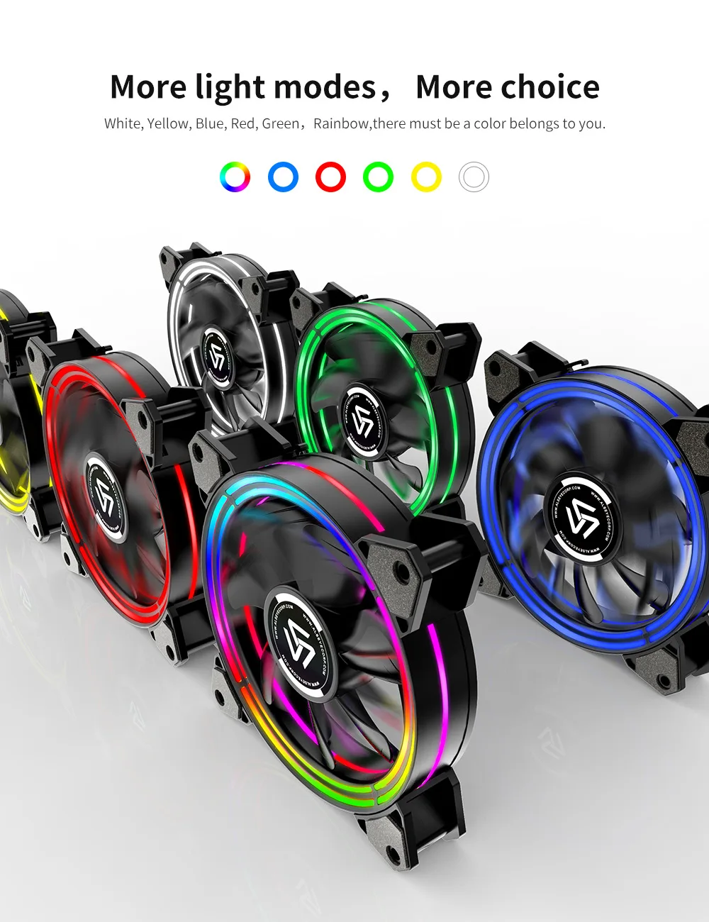 ALSEYE RGB вентилятор для ПК регулируемой высоты вентилятор 120 мм охлаждающими вентиляторами(3 шт./компл.) клавиша сброса Управление(HALO 3,0 новое прибытие