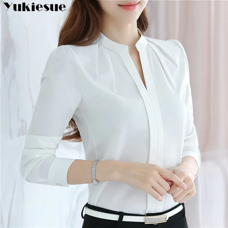 Летняя офисная одежда белая рубашка блуза для женщин blusas Женские топы и блузки женские шифоновые рубашки ladie's top плюс размер