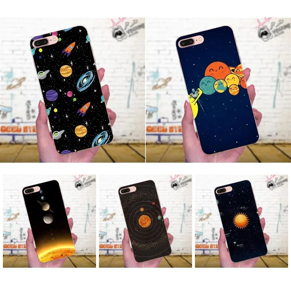 Глянцевая солнечная система Space Planet Stars красивый рисунок TPU для Apple iPhone X XS Max XR 4 4S 5 5C