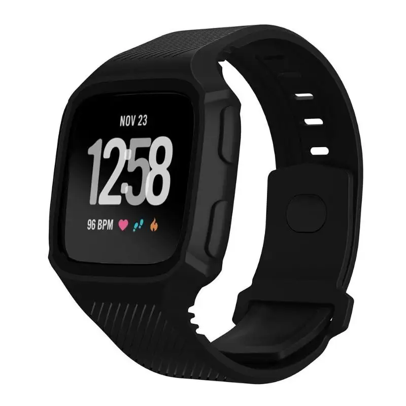 ALLOYSEED силиконовые полное покрытие Браслет для Fitbit Versa, ремешок сменный наручный ремешок для Fitbit Versa Ремешок Браслет аксессуар