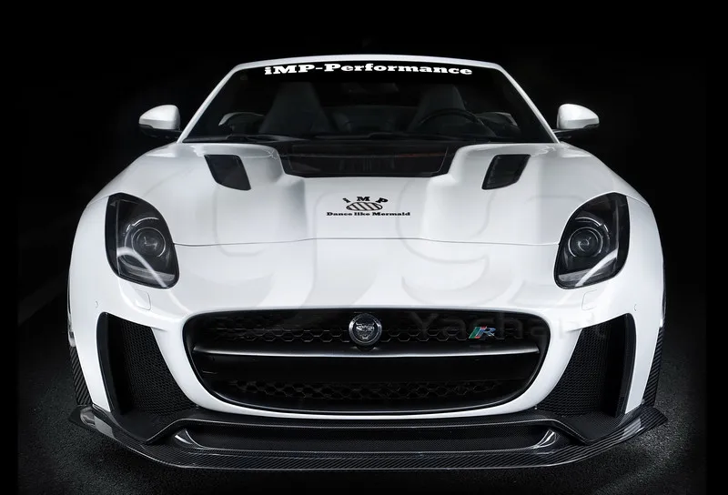 Частично углеродное волокно тела комплект подходит для Jaguar F-type iMP производительность переднего бампера средняя кромки крыла Спойлер, диффузор