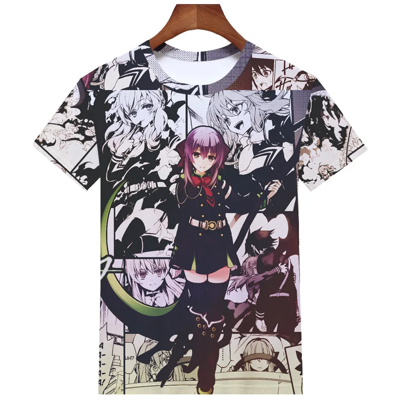 Футболка с коротким рукавом Seraph of the end Hiiragi Shinoa Krul Tepes костюм для косплея летние