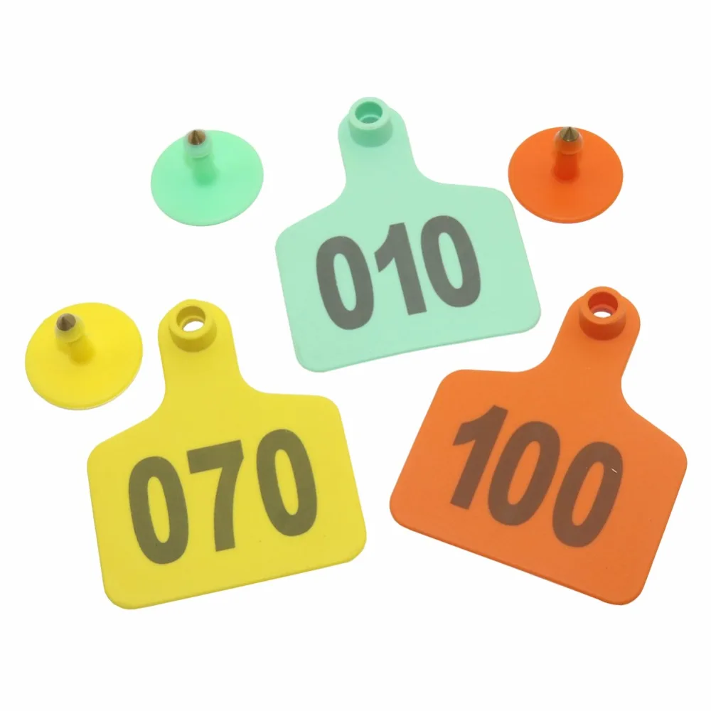 Gravação a Laser Pçs de Plástico Digital Numeração Gado Orelha Tag Marcado Identificationd Ovelhas Semear 100 No.1-100