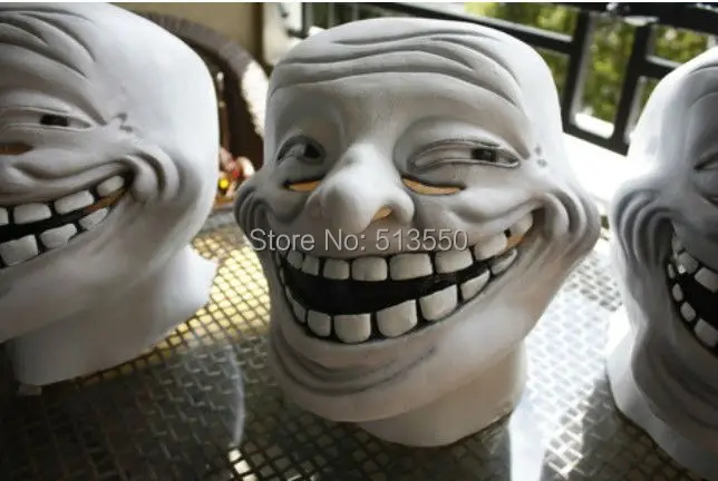 

New Year Surprise Latex Troll Face Mask for Fancy Dress Halloween Dress Up