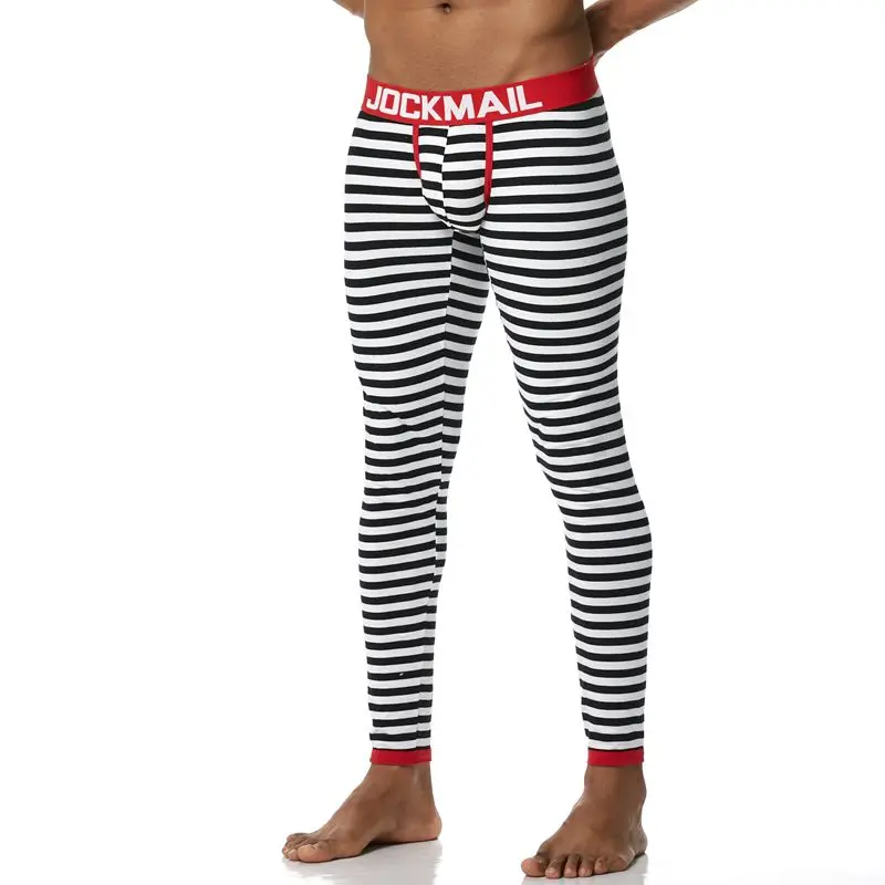 JOCKMAIL, брендовые новые осенние и зимние мужские кальсоны, термобелье, леггинсы, штаны, высокое качество, хлопок, модные, сексуальные, в полоску