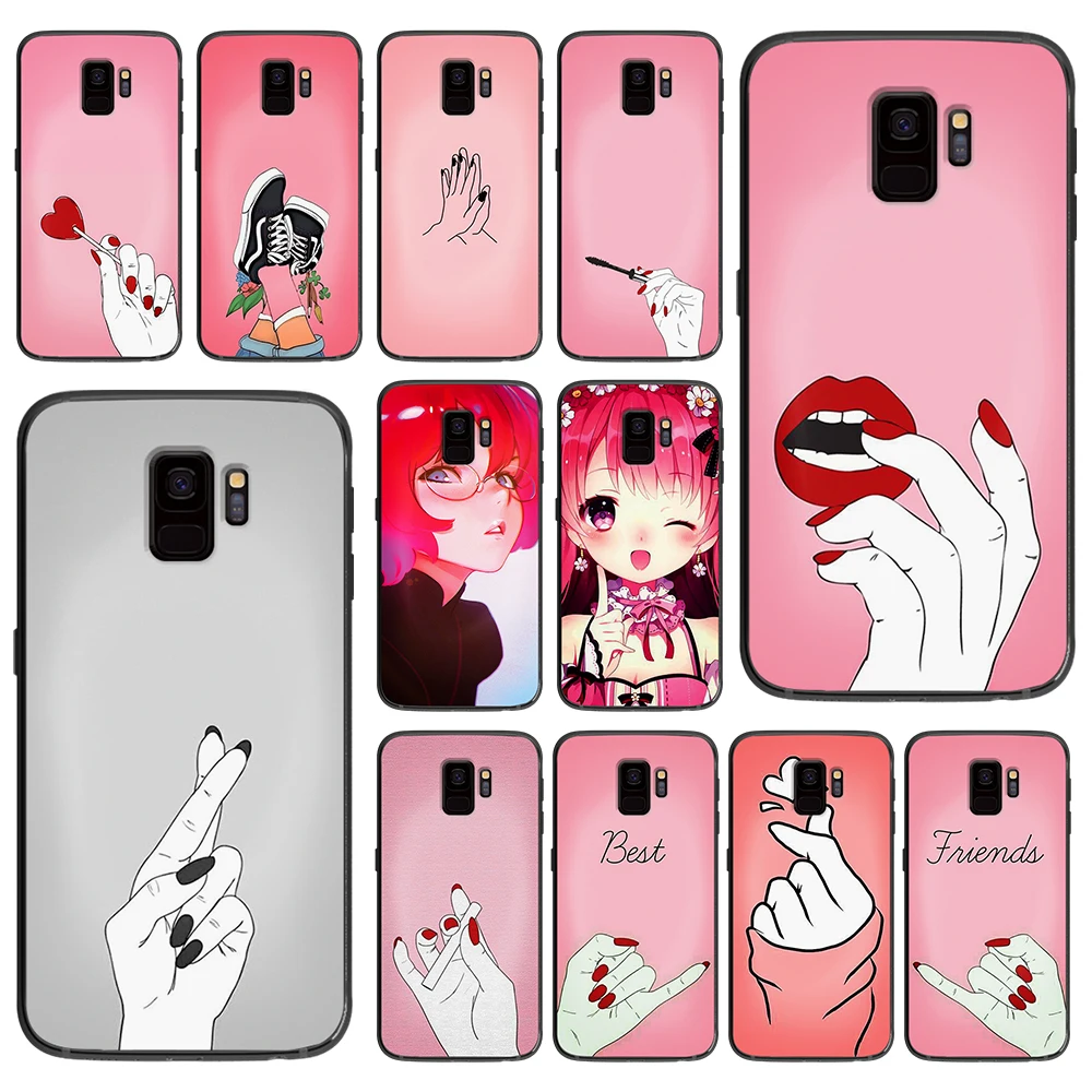 Сексуальные губы красный лак для ногтей мягкий чехол телефона samsung Galaxy S6 S7 S8 S9 S10e