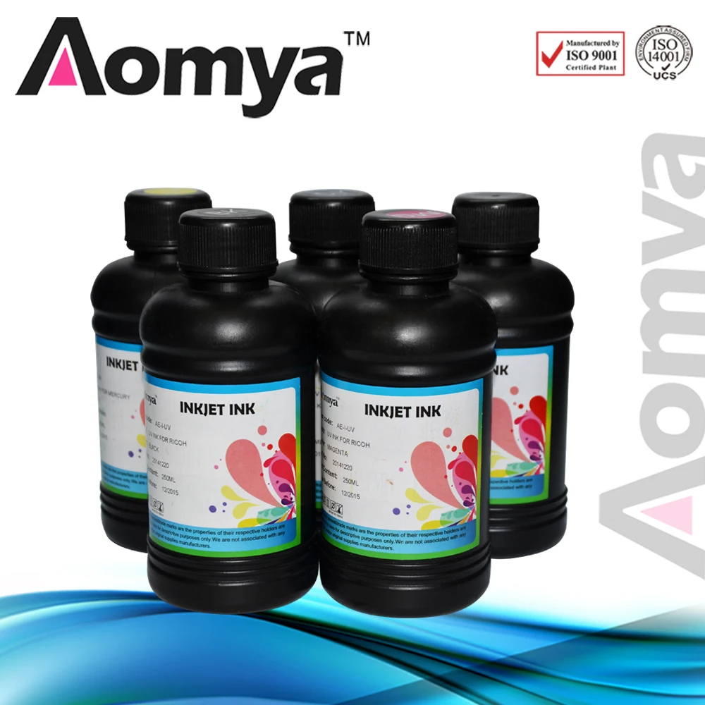 Aomya [250 мл * 6 шт.] Светодиодные УФ чернила для планшетного принтера Epson светодиодная