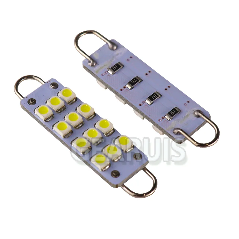 4 шт. Автомобильная жесткая петля Festoon C5W 12 SMD 1210 12SMD 3528 Светодиодный 44 мм купольный