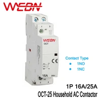 oct series 1p 16a25a ac household contactor 230v 5060hz contact 1nc1no one normal close or normal open din rail contactor