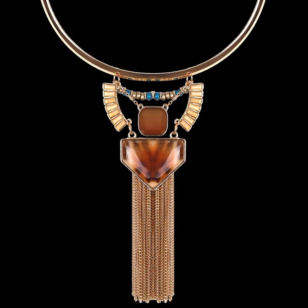 Золото колье ожерелье новинка ювелирных изделий 2016 модные кристалл кисточкой