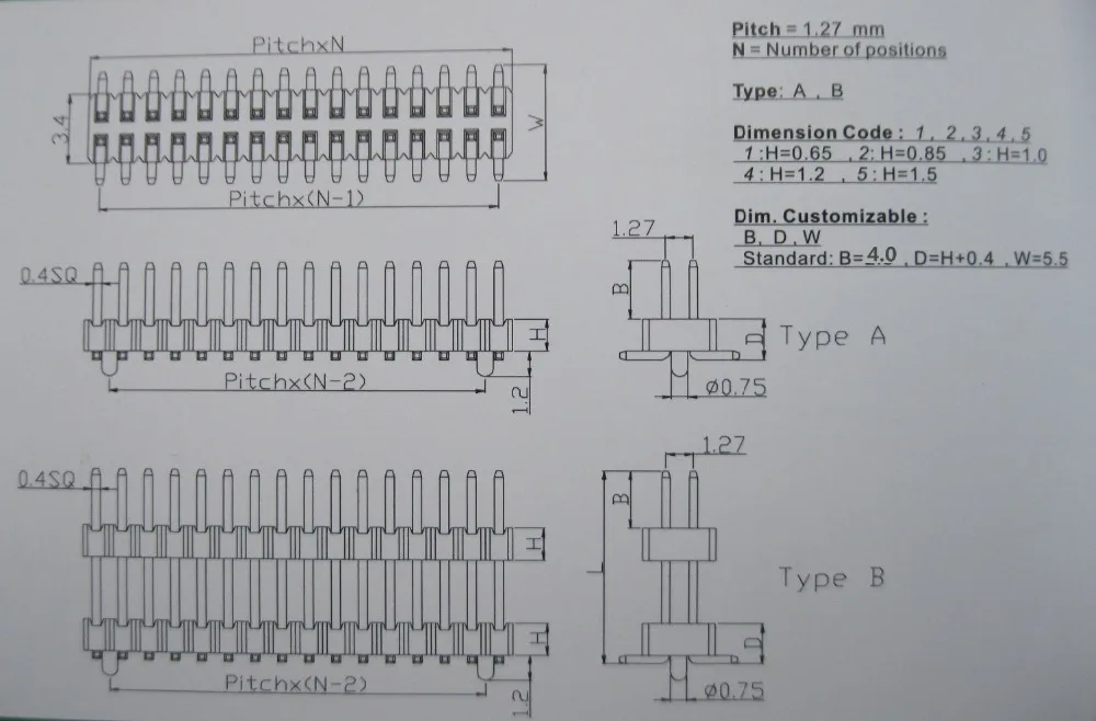 50 шт SMD SMT шаг 1 27 мм 2x40 80pin поломки штыря двухрядные полосы позолоченные|strip|8 pin male |