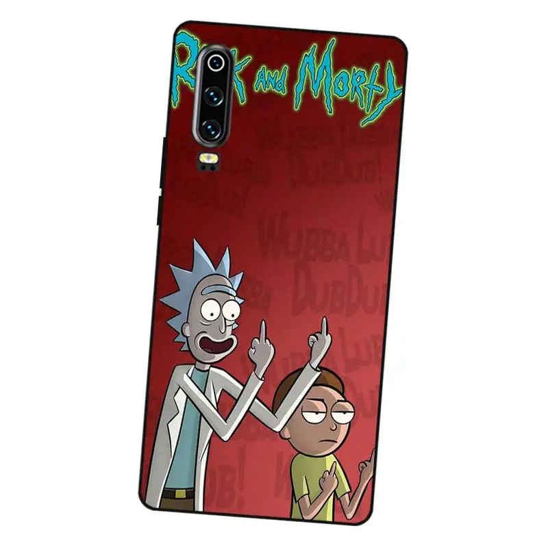 N352 Morty холодный черный силиконовый чехол для Huawei P8 P9 P10 P20 P30 Lite Pro P Smart Plus 2017 2019 |