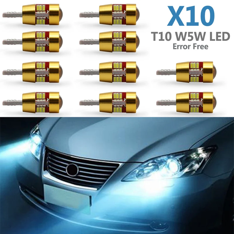 10x T10 3014 27SMD светодиодный светильник лампочки Canbus Error Free для Peugeot 3008 508 407 308 206 307 208 207