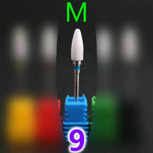 9(M) Фреза для маникюра, керамические сверла для ногтей, аксессуары для маникюрного станка, вращающиеся электрические пилки для ногтей, инструменты для дизайна ногтей - Цвет: 9(M)