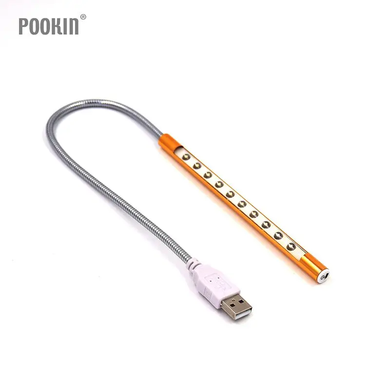 Мини 10 светодиодный S сенсорный переключатель Версия USB светильник гибкий металлический светодиодный светильник Настольная лампа s для ноутбука ПК компьютера