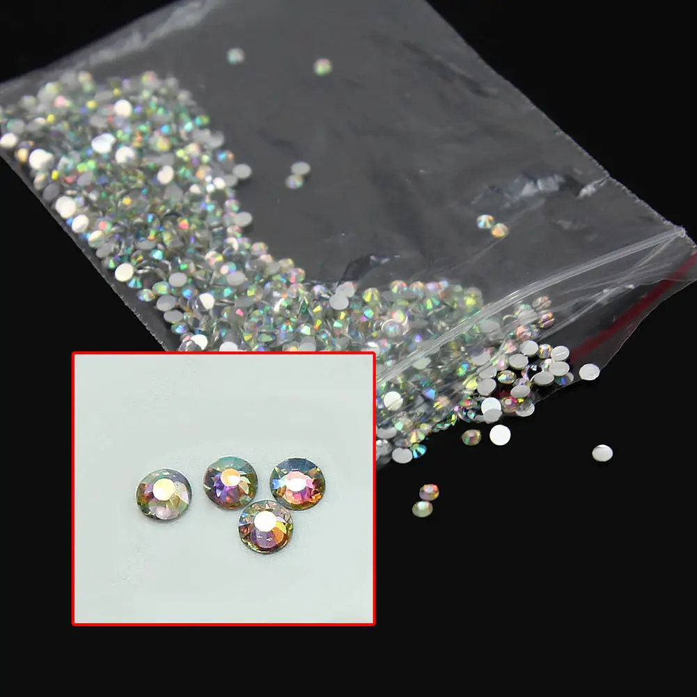 1000 шт. 2 мм круглые с плоским основанием 14 граней кристаллы смолы Стразы для Сумки