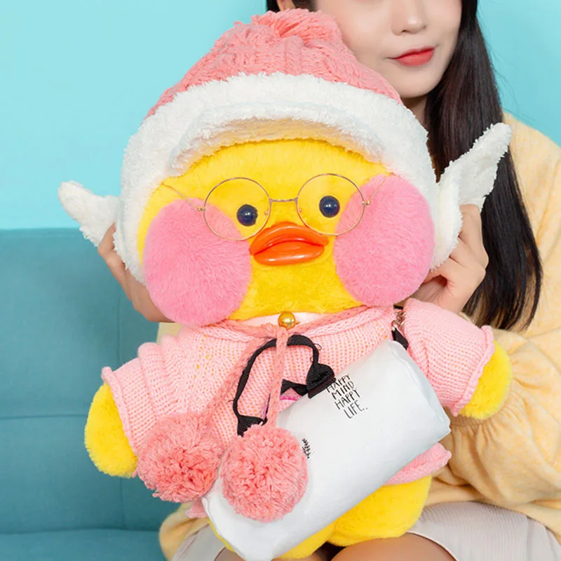 F 50 см Kawaii LaLafanfan кафе утка плюшевая игрушка милые животные Утка Мягкая кукла детские игрушки Рождественский подарок на день рождения для детей - Цвет: F