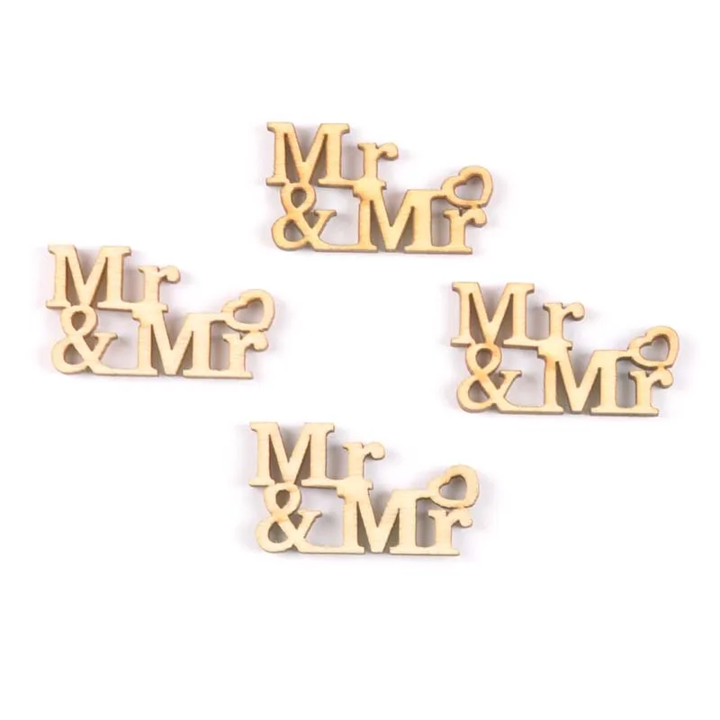 20 шт деревянные DIY аксессуары из натурального дерева Mr & Mrs скрапбукинг украшения