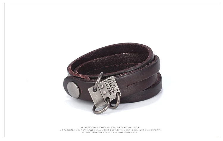 Для мужчин ювелирные изделия кожаный браслет в стиле панк Браслеты для женские