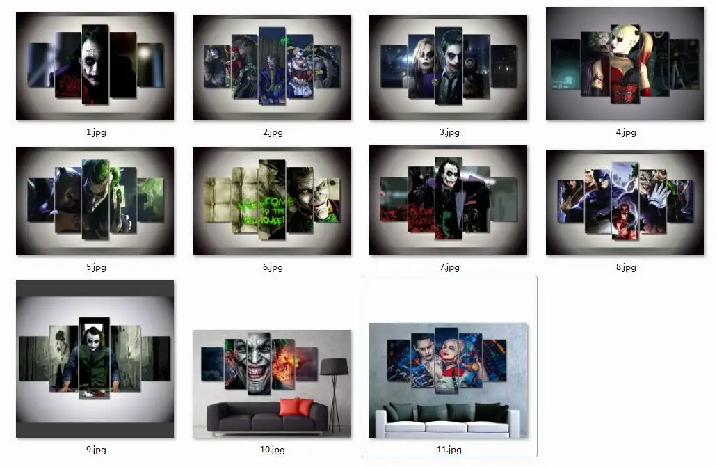 Набор для рисования по номерам на холсте Джокер и Харли Квинн 5 шт. - купить