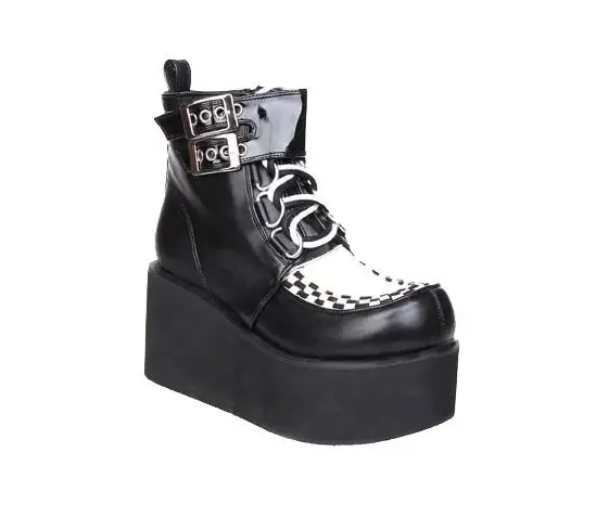 Ангельский отпечаток Мори девушка женские ботинки в байкерском стиле Обувь панк